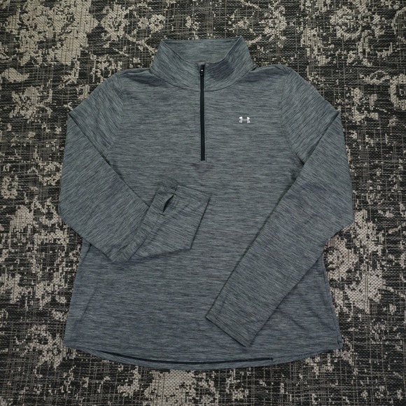 Under Armour Womens XL Gray HeatGear 1/4 Zip Pullover Long Sleeve Athletic Sport - Picture 1 of 8
